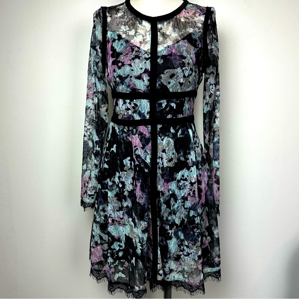 Fire Los Angeles Floral Mesh Skater Dress